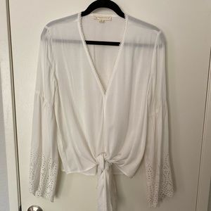 Lovestitch bell sleeve tie blouse